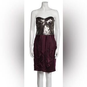 TED BAKER PLUM SEQUIN DRESS SIZE 6